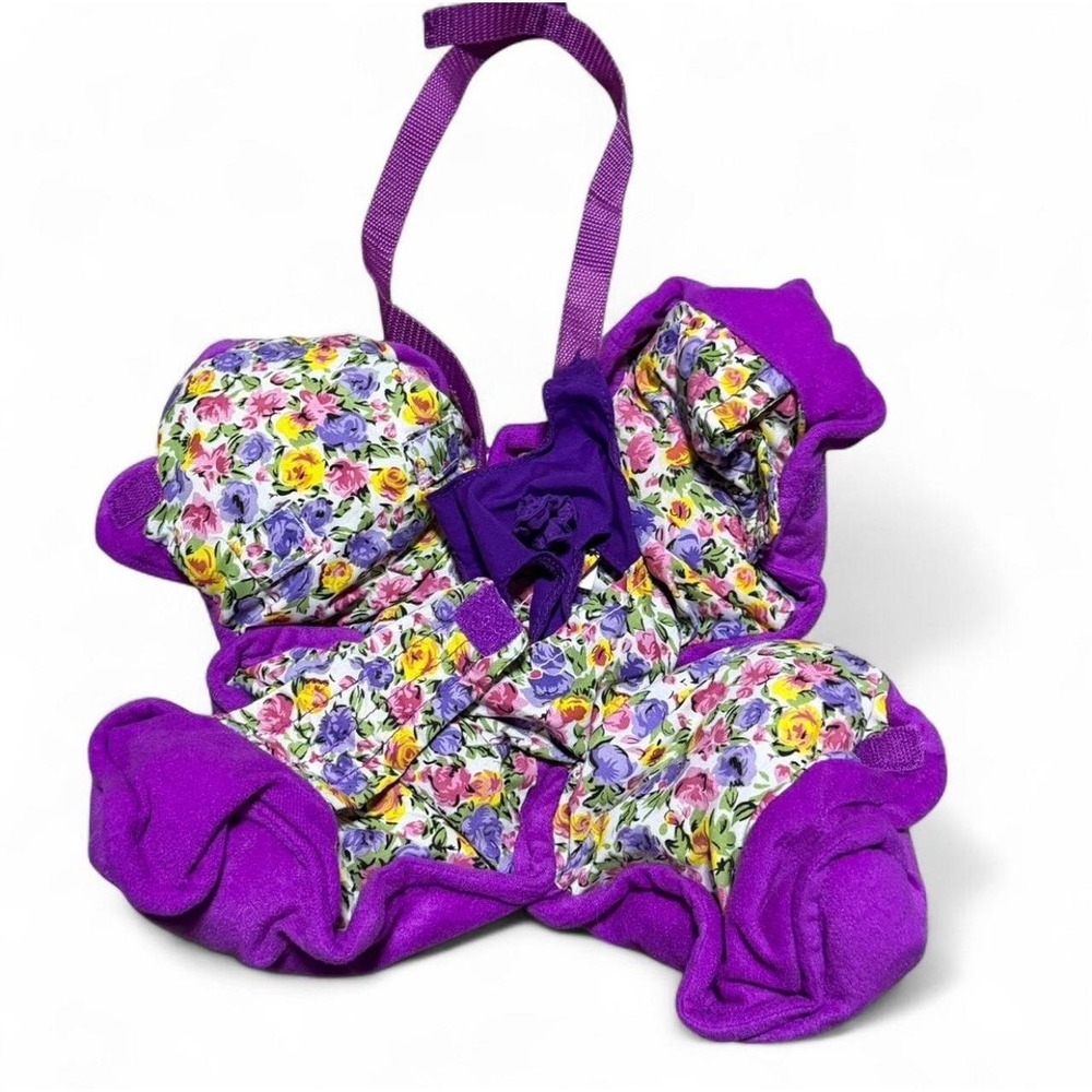 Vintage 1999 Kinder-Garden Babies Purple Flower Doll Carrier Bag